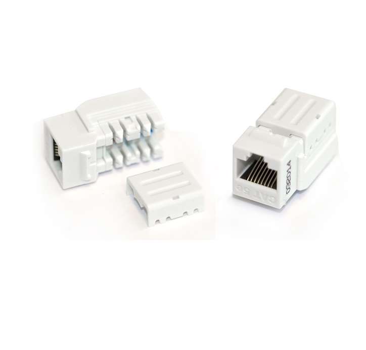 Фото Вставка KJNE-8P8C-C5e-90-WH Keystone Jack RJ45(8P8C) кат. 5e 110 IDC зад. с помощью NE-TOOL бел. Hyperline 46653