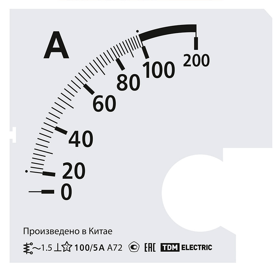 Фото Шкала Ш72 100/5А-1,5 (для А72 Х/5А) TDM {SQ1102-2054}