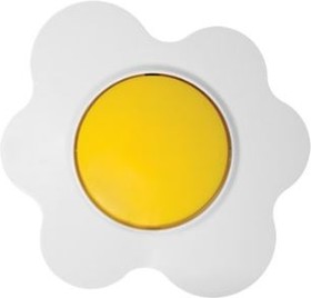 Фото Выключатель одноклавишный KRANZ HAPPY Яичница скрытой установки, желтый/белый {KR-78-0629}
