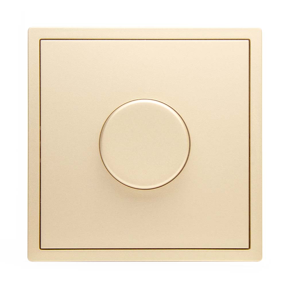 Фото Диммер золотой, механический поворотный, с тонкой пластиковой рамкой Vell {GD-1D-Grand} (3)