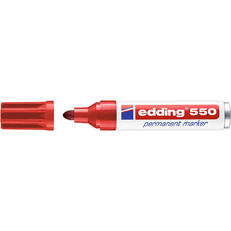 Фото Перманентный маркер Edding, круглый наконечник, 3-4 мм, красный {E-550#2}