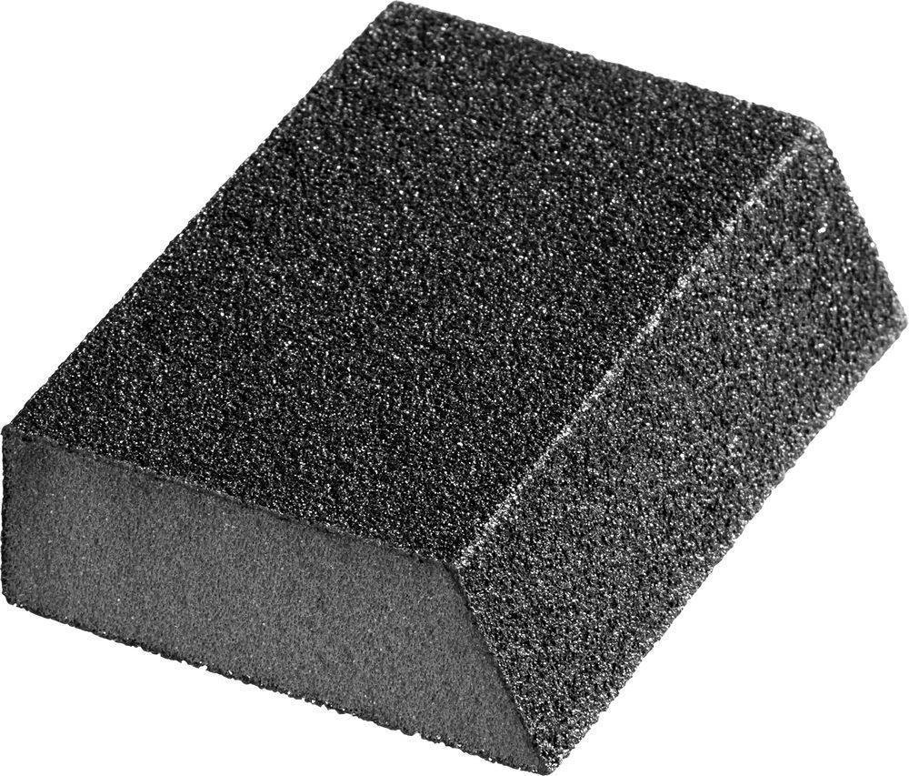 Фото Губка шлифовальная STAYER "MASTER" угловая, зерно - оксид алюминия, Р120, 100 x 68 x 42 x 26 мм, средняя жесткость {3561-120}