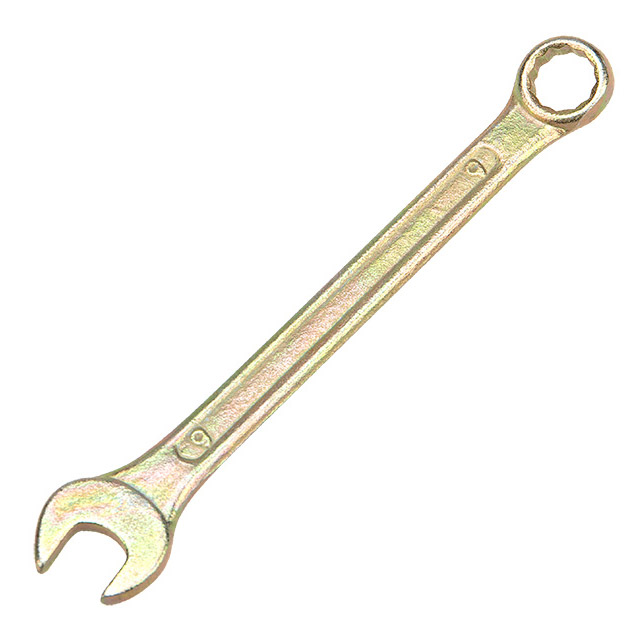 Фото Ключ комбинированный Rexant 9 мм, желтый цинк {12-5804-2}