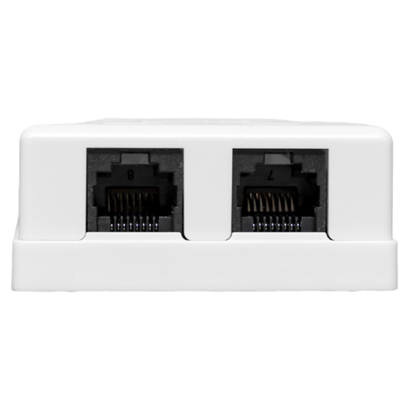 Фото Розетка настенная TERACOM кат.5E неэкранированная 2 порта RJ-45 Dual IDC бел. EKF TRC-WBOX-2RJ45-5EUTP-WH (3)