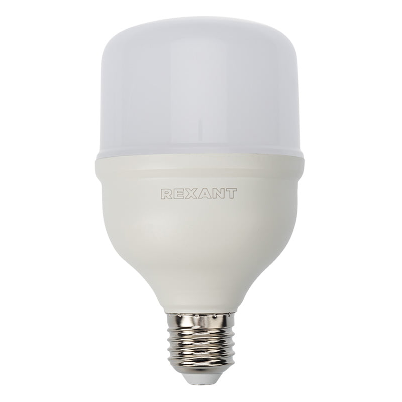 Фото Лампа светодиодная высокомощная 30 Вт E27 с переходником на E40 2850 лм 6500 K холодный свет REXANT {604-069}
