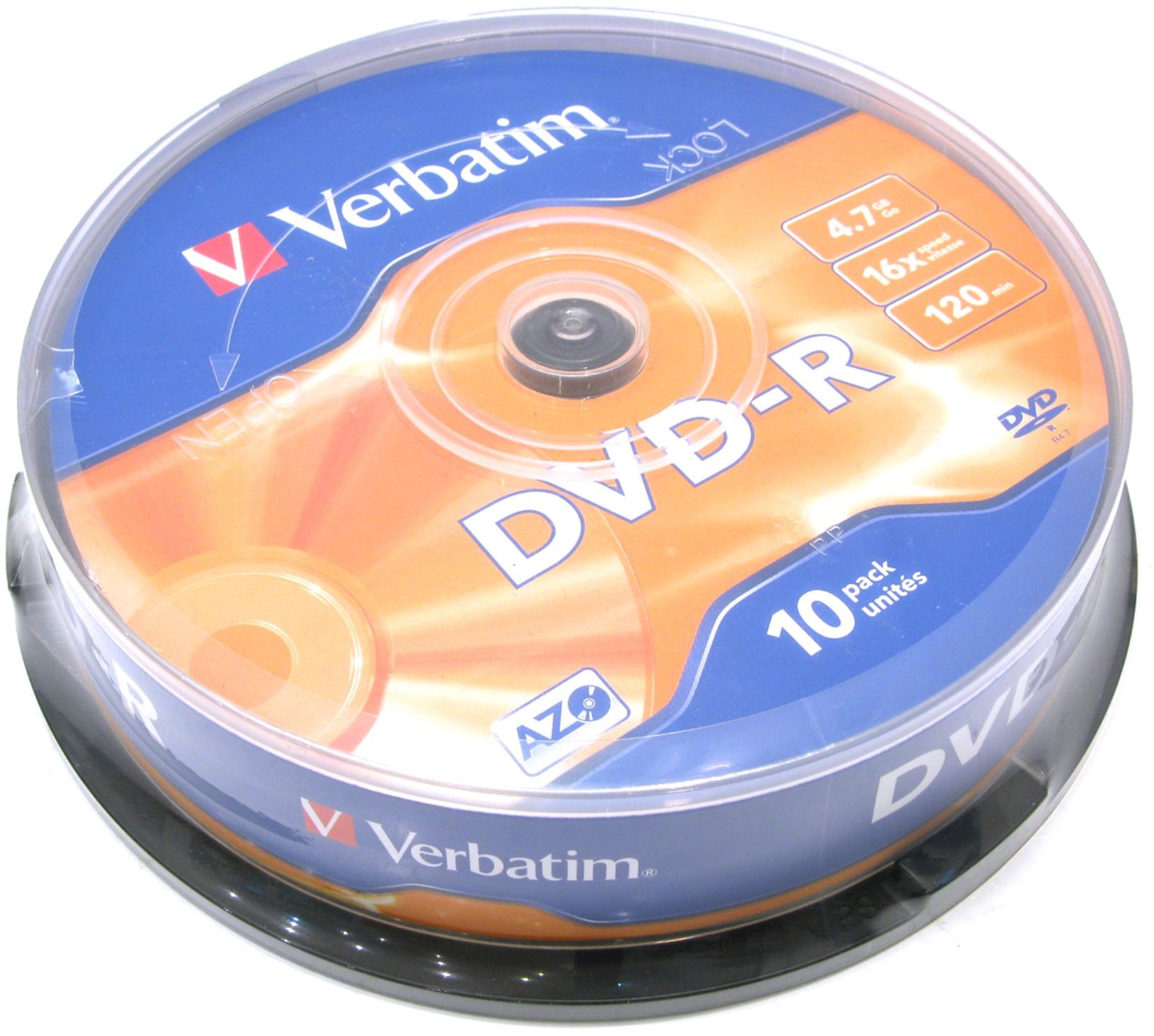 Фото Диск DVD-R Verbatim 4.7 Gb, 16x, Cake Box (10), (10/200) {43523}