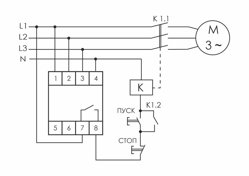 Фото Реле контроля наличия; асимметрии и чередования фаз CKF-B (монтаж на DIN-рейке 35мм; задержка отключения 3-5с; 3х400/230В+N 2А 1Z) F&F EA04.002.002 (1)