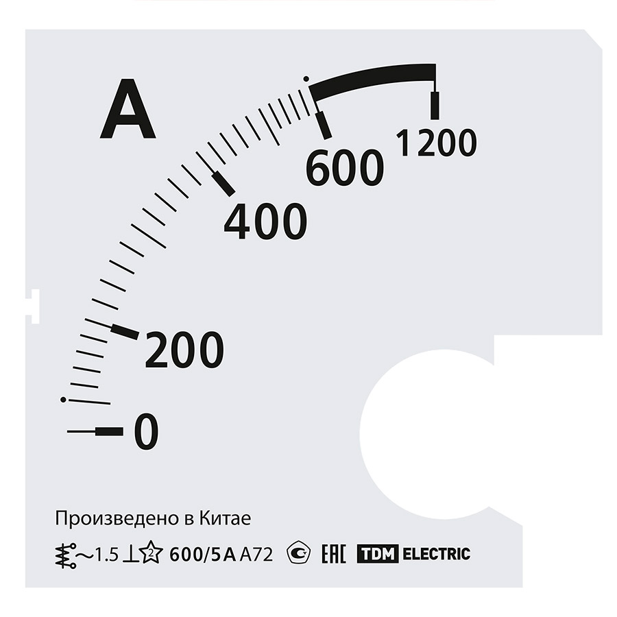 Фото Шкала Ш72 600/5А-1,5 (для А72 Х/5А) TDM {SQ1102-2062}