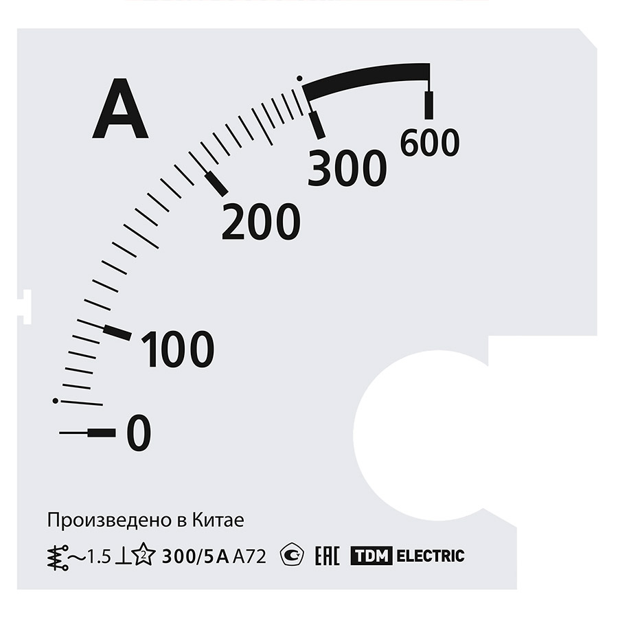 Фото Шкала Ш72 300/5А-1,5 (для А72 Х/5А) TDM {SQ1102-2059}