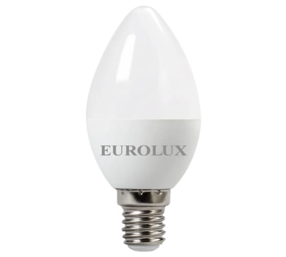 Фото Лампа светодиодная LL-E-C37-7W-230-4K-E14 (свеча, 7Вт, нейтр., Е14) Eurolux {76/2/8}