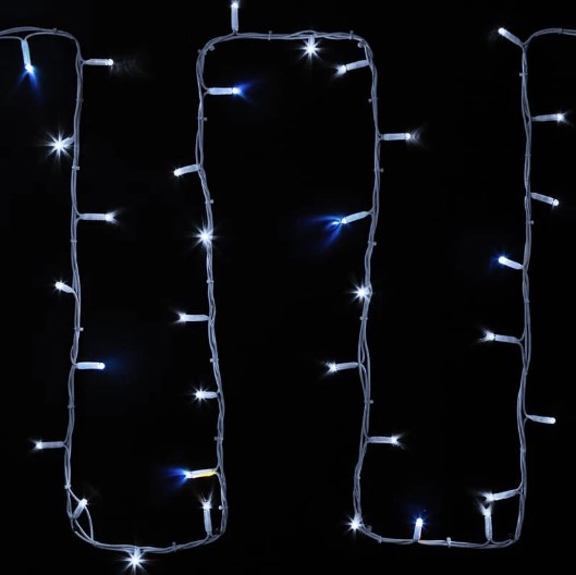 Фото Гирлянда модульная "Дюраплей LED" 20м 200 LED белый каучук, мерцающий "Flashing" {315-185}
