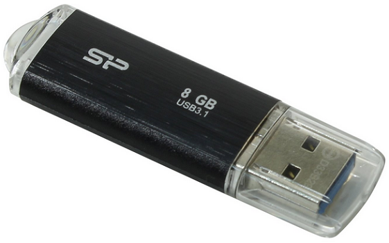 Фото Флеш накопитель 8Gb Silicon Power Blaze B02, USB 3.1, Черный {SP008GBUF3B02V1K} (1)