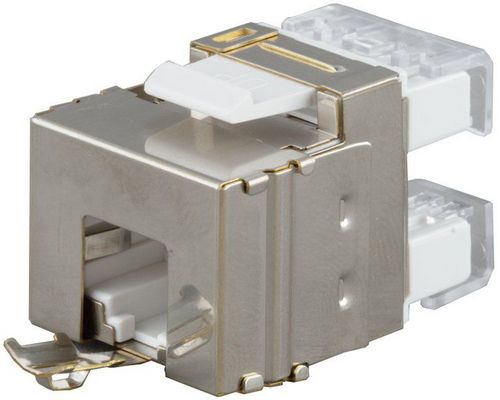 Фото Hyperline KJ8-8P8C-C5e-180-GY Вставка Keystone Jack RJ-45(8P8C), категория 5e, тип 180 градусов, сер {432635}