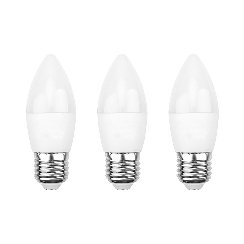 Фото Лампа светодиодная REXANT Свеча CN 7.5 Вт E27 713 Лм 6500 K холодный свет (3 шт./уп.) {604-022-3}