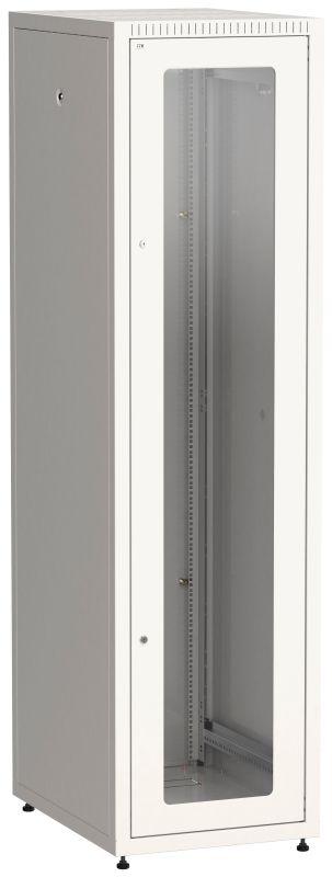 Фото Шкаф сетевой 19" LINEA E, 42U 600х800мм передняя дверь стеклянная, задняя металлическая, серый, ITK {LE35-42U68-GM}