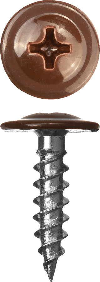 Фото Саморезы ПШМ для листового металла, 19 х 4.2 мм, 450 шт, RAL-8017 шоколадно-коричневый, ЗУБР {300191-42-019-8017}