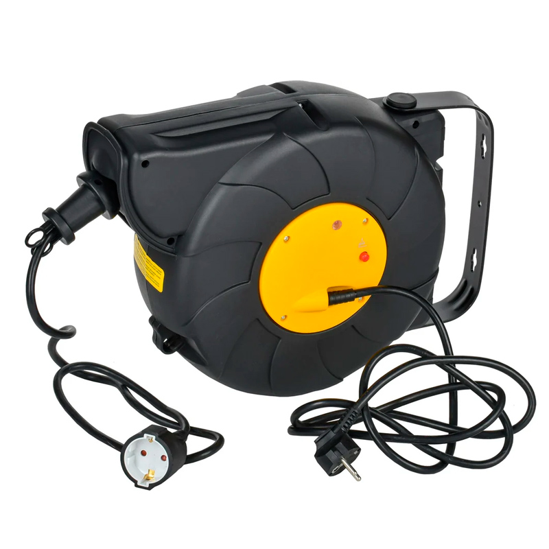 Фото Удлинитель на катушке TWIST 1х15м с заземл. автосмотка 16А IP20 ПВС 3х1.5 IEK TW-KP27-16-01-15-02
