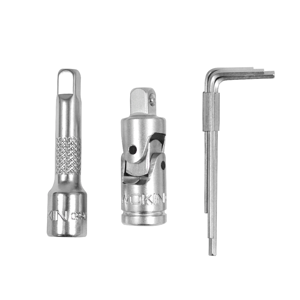 Фото Трещотка 160 мм 72T 1/4" в наборе с аксессуарами WOKIN, 46 предметов {155146} (4)