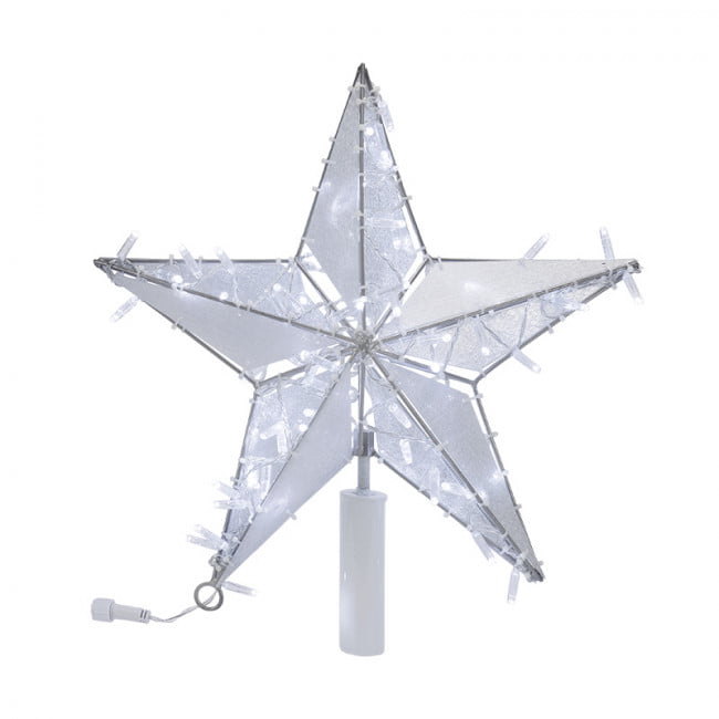 Фото Светодиодная фигура «Звезда» 80 см, 80 светодиодов, с трубой и подвесом, цвет свечения теплый белый/белый NEON-NIGHT {514-273}