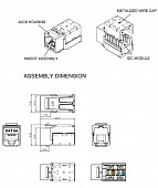 Фото Вставка KJNE-8P8C-C6a-90-WH Keystone Jack RJ45(8P8C) кат.6a 110 IDC заделка с помощью NE-TOOL бел. Hyperline 47013 (1)