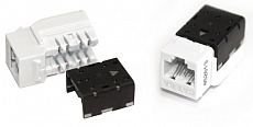 Фото Вставка KJNE-8P8C-C6a-90-WH Keystone Jack RJ45(8P8C) кат.6a 110 IDC заделка с помощью NE-TOOL бел. Hyperline 47013