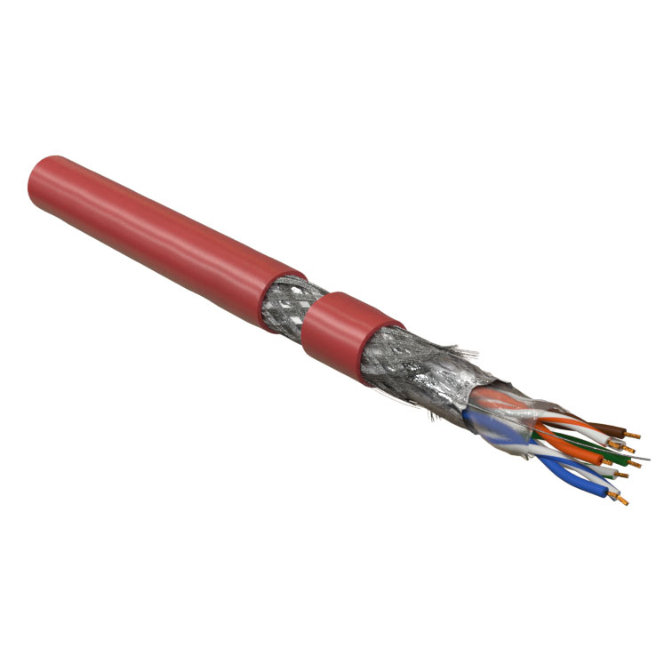 Фото Hyperline SFUTP4-C5E-P26-IN-PVC-RD-305 (305 м) Кабель витая пара, экранированная SF/UTP, категория 5 {445029}