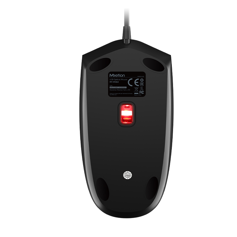 Фото Оптическая проводная мышь MeeTion, USB, 4 кнопки, 1600 dpi, черный {MT-M362} (6)