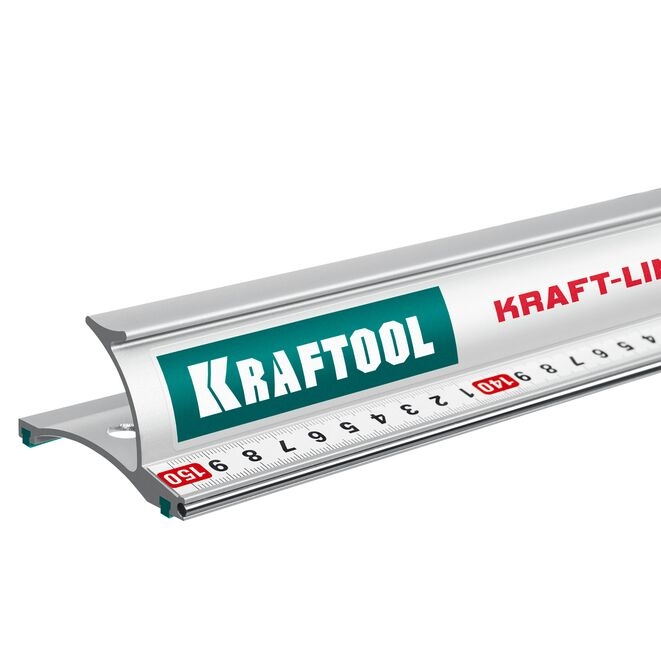 Фото Усиленная алюминиевая линейка со стальной направляющей KRAFTOOL KRAFT-LINE, 1.5 м {34275-150} (3)