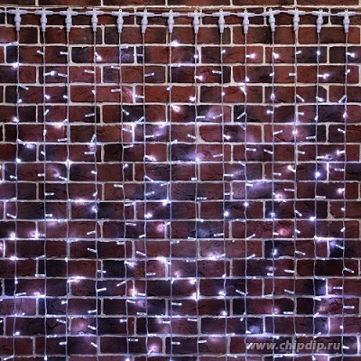 Фото Гирлянда "Светодиодный Дождь" 2х9м, постоянное свечение, прозрачный провод, 230 В, диоды белые {235-195}