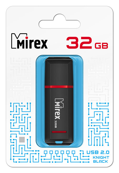 Фото Флеш накопитель 32GB Mirex Knight, USB 2.0, Черный {13600-FMUKNT32} (1)