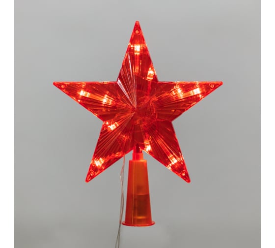 Фото Светодиодная фигура на елку Звезда красная 15см, 10LED, постоянное свечение, 230В NEON-NIGHT {501-007} (1)