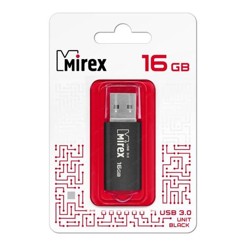 Фото Флеш накопитель 16GB Mirex Unit, USB 3.0, черный {13600-FM3UBK16} (1)