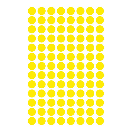 Фото Этикетки точки, желтые Ø 8 мм (4 страницы, 416 этикеток) {3013} (2)