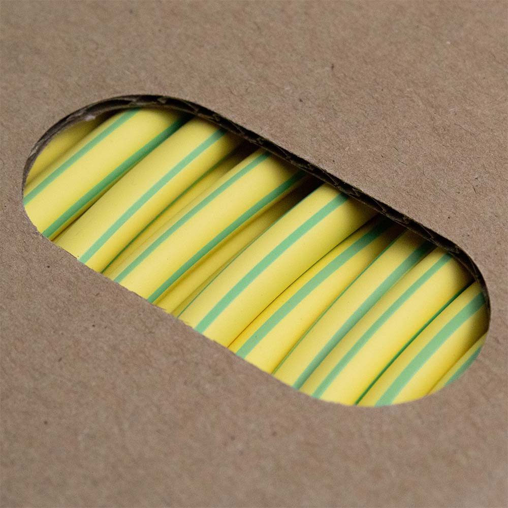 Фото Термоусаживаемая муфта Vell, самозатухающая, для печати, диаметр 5 / 2,5 мм, желто-зеленая {1396043} (1)