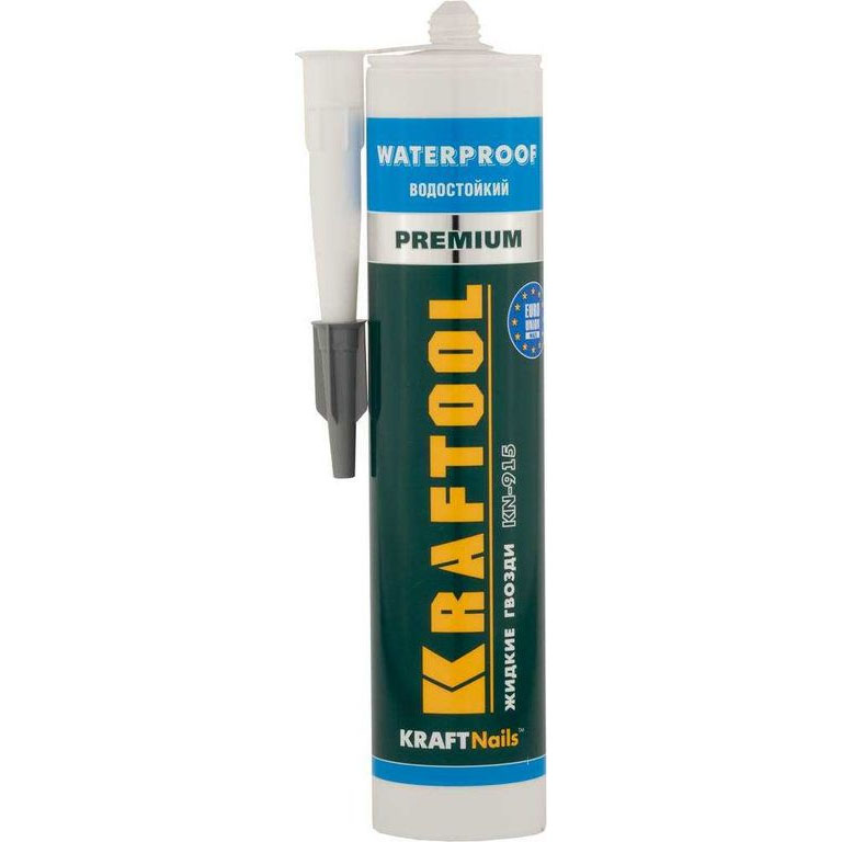 Фото Клей монтажный KRAFTOOL KraftNails Premium KN-915, водостойкий с антисептиком, для ванн и душевых, 310мл {41345_z01}