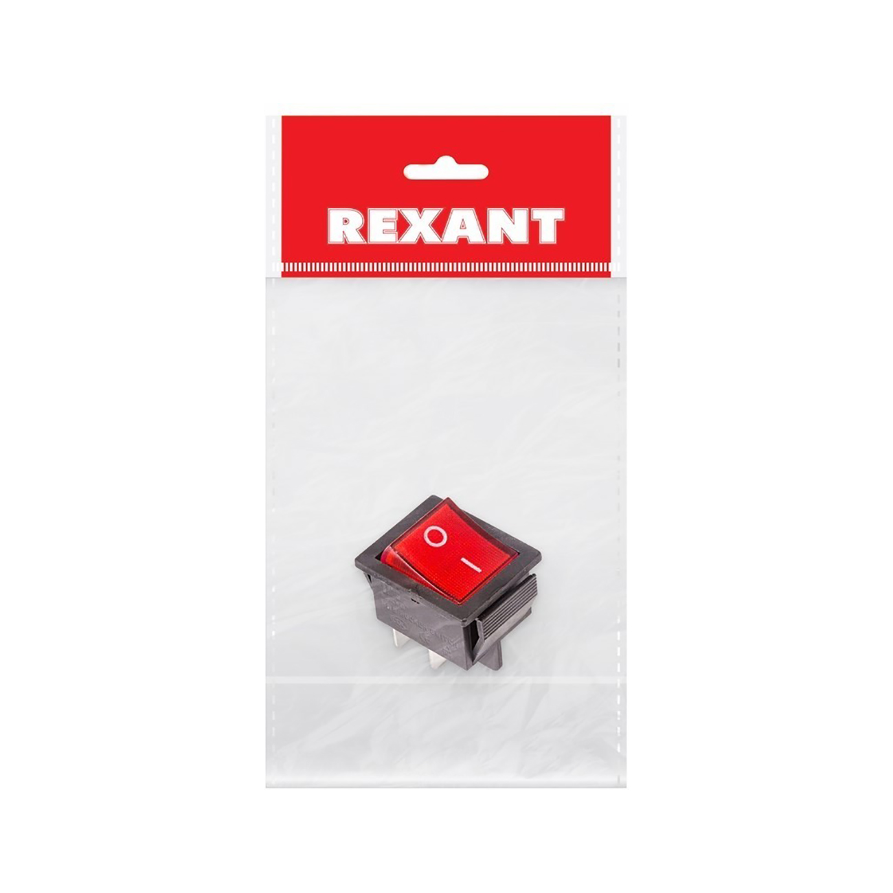 Фото Выключатель клавишный Rexant ON-OFF красный с подсветкой (250В 16А (4с)) (RWB-502, SC-767, IRS-201-1) {36-2330-1} (1)