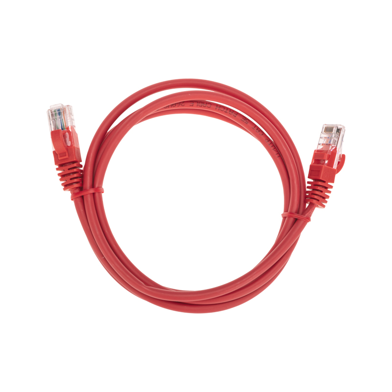 Фото Патч-корд U/UTP, CAT 5e, RJ45-RJ45, 26AWG, LSZH, красный, 1м REXANT {02-0103-1}