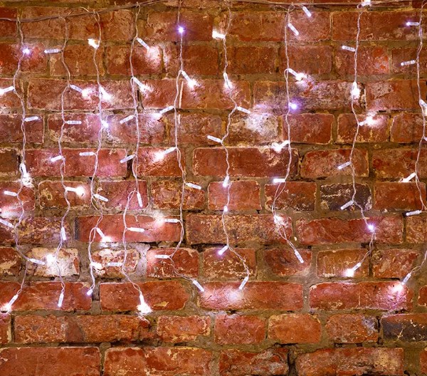 Фото Гирлянда "Светодиодный Дождь" 2x0,8м, прозрачный провод, 230 В, диоды Белые, 160 LED {235-105}