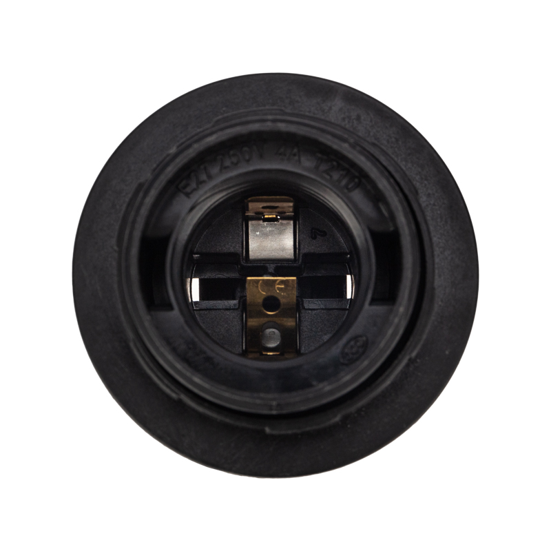 Фото Патрон пластиковый термостойкий подвесной с кольцом Е27, черный REXANT {11-8826} (1)