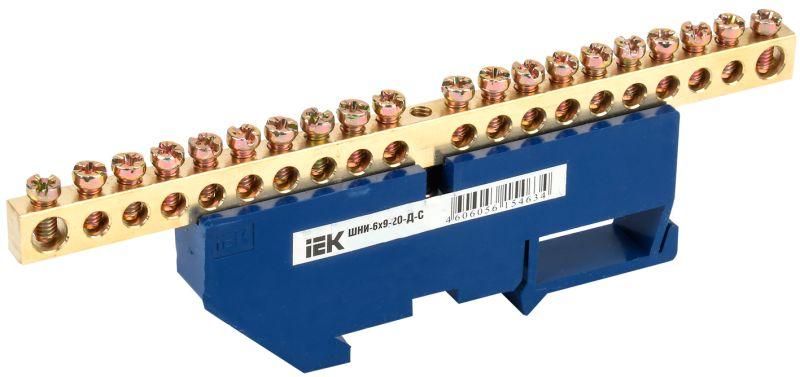 Фото Шина нулевая на DIN-рейку ШНИ-6х9-20-Д-С ИЭК YNN10-69-20D-K07