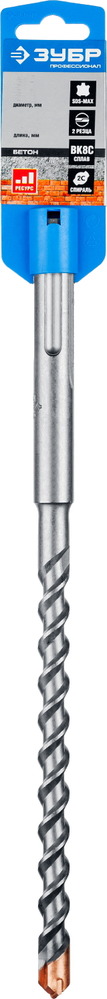 Фото ЗУБР Бур SDS-max 22 x 400/520 мм, Профессионал {29350-520-22_z01} (2)