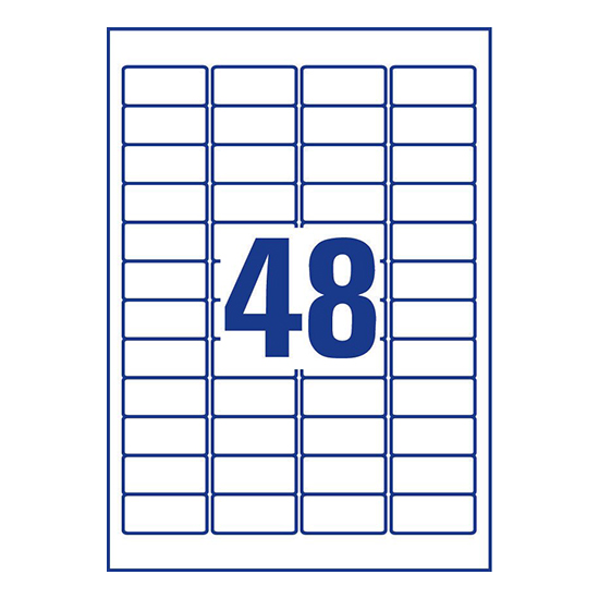 Фото Прозрачные адресные этикетки Avery Zweckform для струйных принтеров 45.7x21.2 мм (48 шт. на листе A4, 25 листов) {J4720-25} (2)