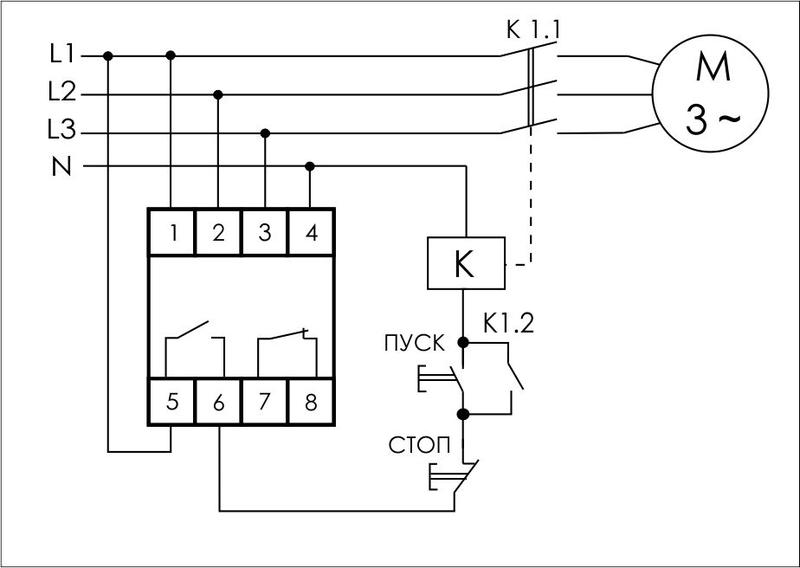 Фото Реле контроля наличия и чередования фаз CKF-BR (монтаж на DIN-рейке 35мм; регулировка порога отключения (1)