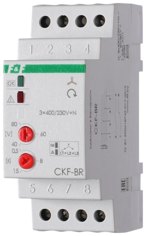 Фото Реле контроля наличия и чередования фаз CKF-BR (монтаж на DIN-рейке 35мм; регулировка порога отключения