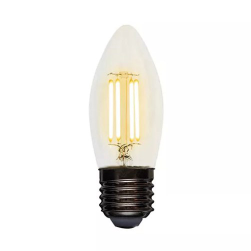 Фото Лампа филаментная Rexant Свеча CN35 7.5 Вт 600 Лм 2700K E27 прозрачная колба {604-085}