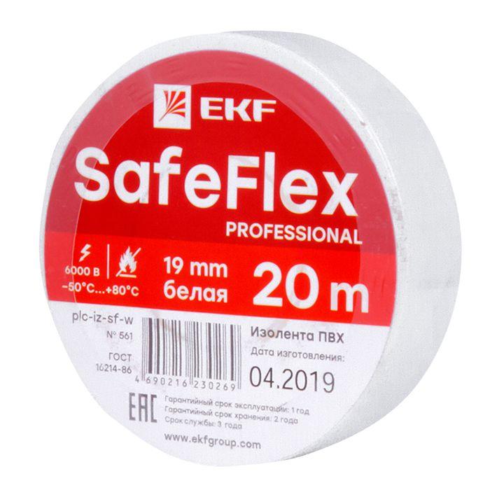 Фото Изолента ПВХ 19мм (рул.20м) бел. SafeFlex EKF plc-iz-sf-w (1)