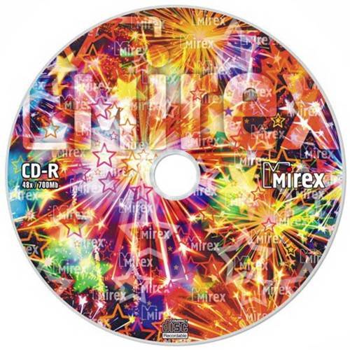 Фото Диск CD-R Mirex 700 Mb, 48х, дизайн "Party", Shrink 100 шт 1053803 {UL120235A8T}