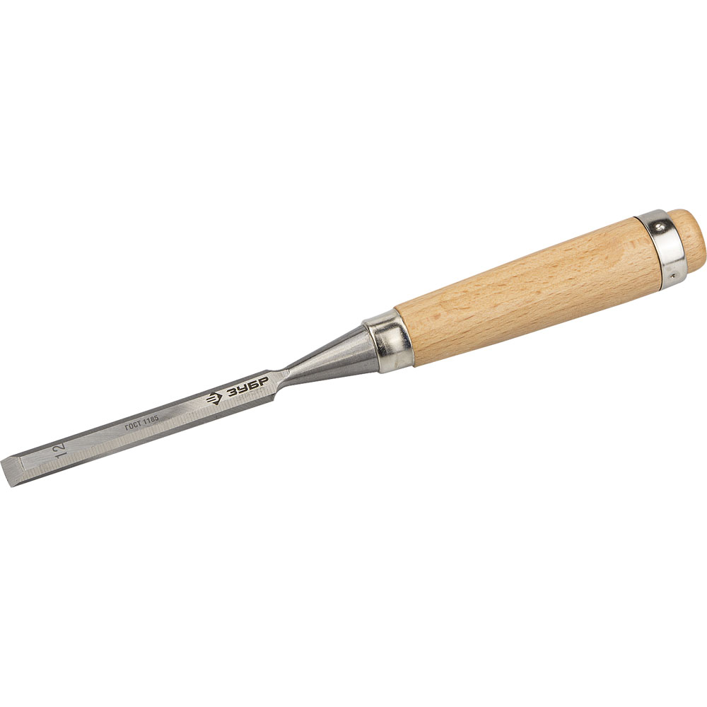 Фото Стамеска-долото "Классик" с деревянной ручкой, хромованадиевая, 12мм, ЗУБР {18096-12}