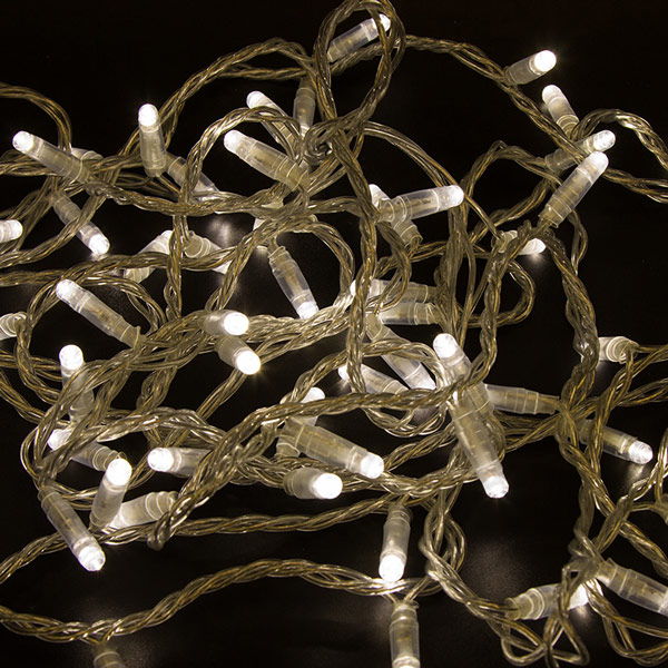 Фото Гирлянда "Нить" 10 м, 200 LED, прозрачный ПВХ, цвет свечения теплый белый Neon-Night {305-196}