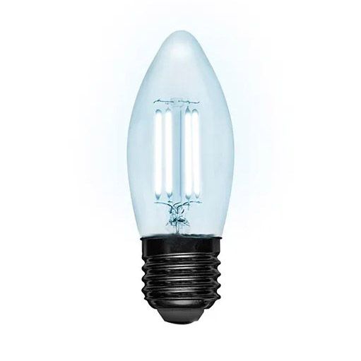 Фото Лампа филаментная Rexant Свеча CN35 7.5 Вт 600 Лм 4000K E27 диммируемая, прозрачная колба {604-090}